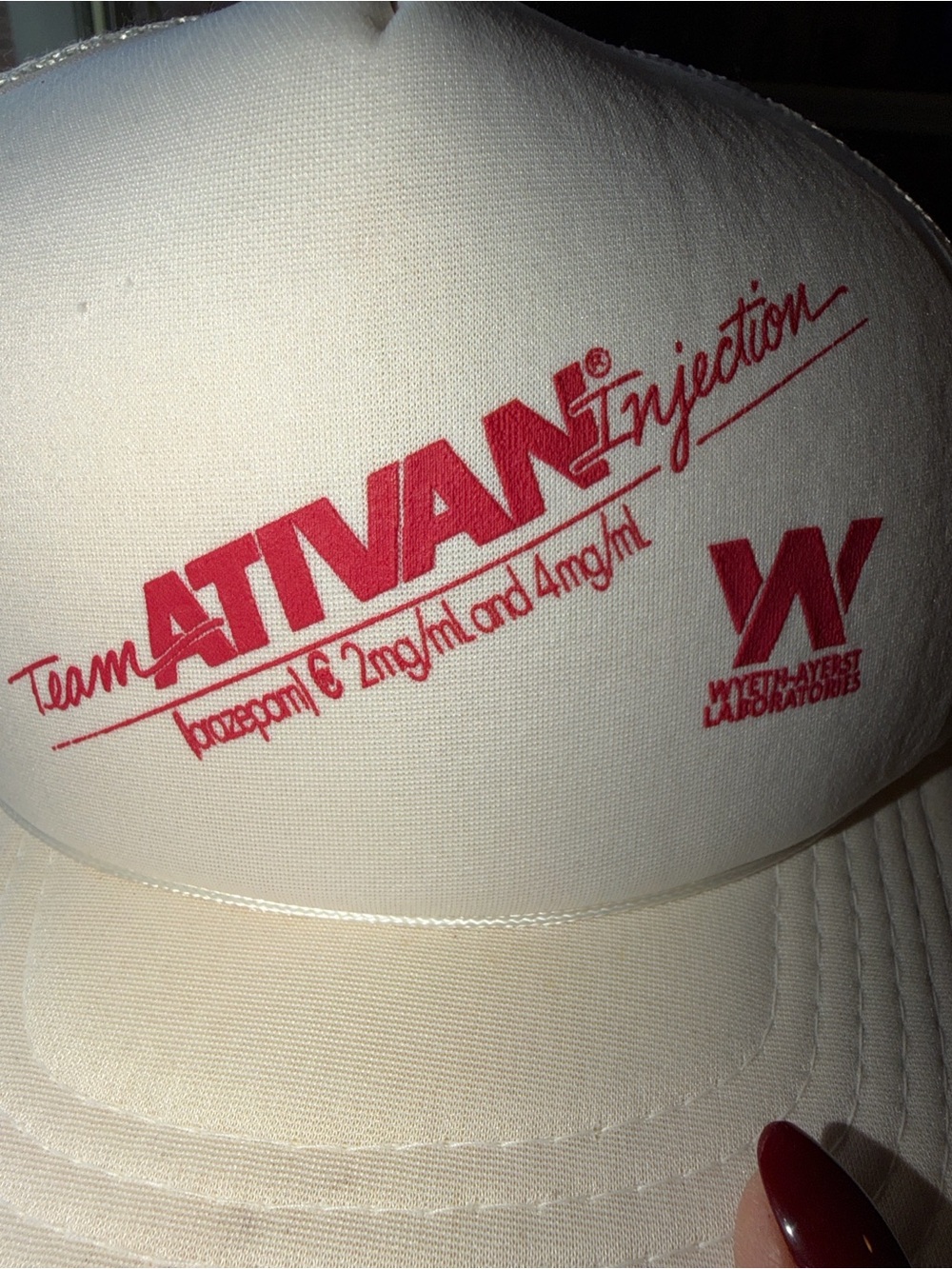 ATIVAN Injection Branded White Cap with Red Logo
